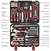 Prostormer 259-Piece Tool Kit, General Household Hand Tool Set with Plastic Storage Toolbox, Portable Complete Repair Tool Box for Home and Car (Red)