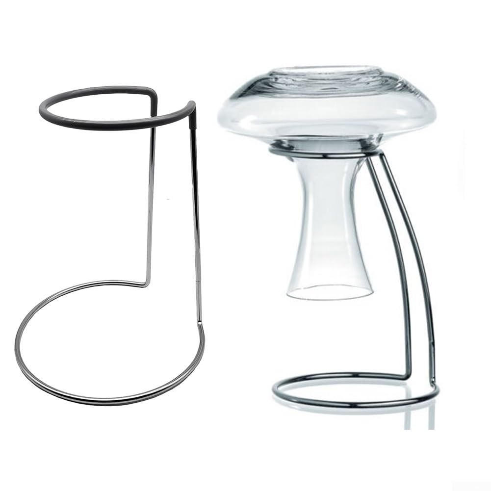 DAZZLEEX Supporto scolapiatti per decanter, caraffa in vetro in acciaio al carbonio per superficie cromata + PVC per hotel/bar/ristorante
