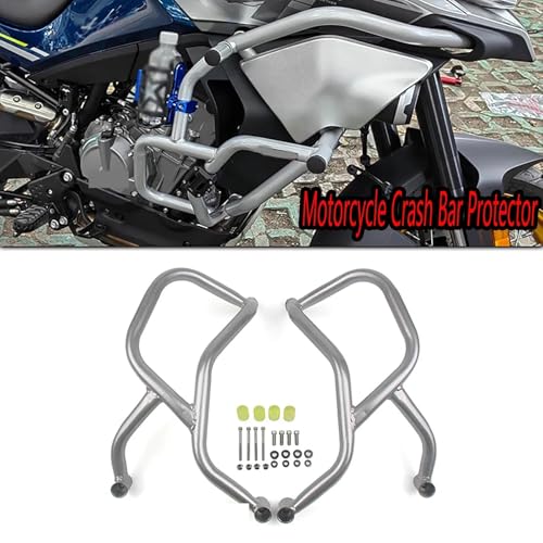 Pare-chocs barre anti-chute moto 800MT alliage robuste argent et noir