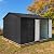 8' x 6' Outdoor Storage Shed with Floor Frame, Sturdy Metal Building with Lockable Doors for Garden, Backyard, Poolside and Lawn, Black