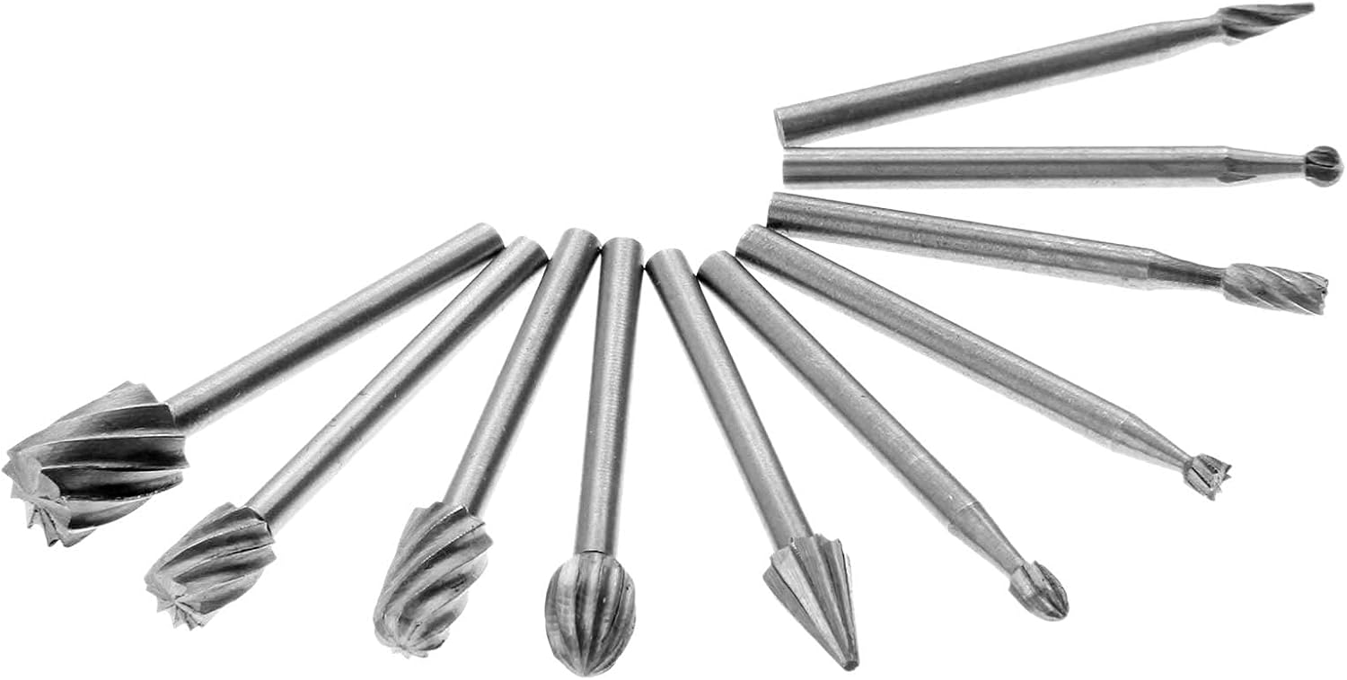 ドリルビット 10ピース1/8 HSSルーティングルータードリルビット炭化物ロータリーバリスツール木材石金属根彫りのフライスカッター