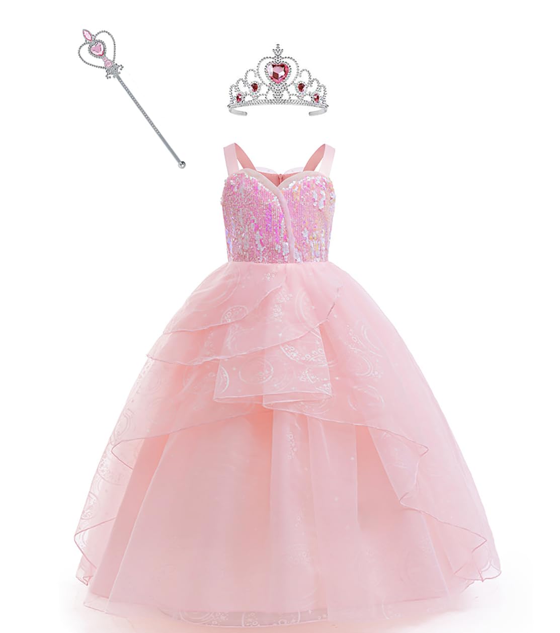 Girls Princess Bubble Dress Pink Witch Tulle Dresses Girl Party Evening Outfits 140