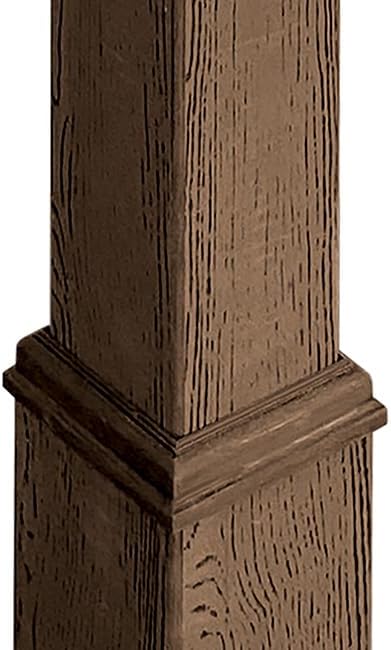 New England Espresso Decorative Mounting Post – 5' Faux Wood Vinyl Post with Galvanized Steel Anchor – Bird House or Feeder Pole for True 4x4 Mounts – Outdoor Garden Accent Stand