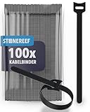 100 Stück Klett-Kabelbinder – 150 x 12 mm – Wiederverwendbare Kabelbinder für Kabelmanagement – Klettband für PC, TV, Haushalt, Büro & Garten – Kabel Organizer – Kabelbinder Klettverschluss