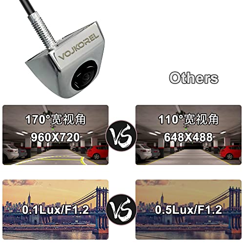 Image of Backup Camera IP68K Waterproof Night Vision Wide Angle Rear View Camera for SUVs, Trucks, RVs and Pickups (Silver)