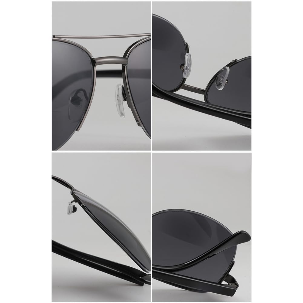 JIETIAN Gafas de Sol bifocales de Lectura Masculinas, Marco de Metal Retro 1.56 Lente de Resina no esférica Gafas de Lectura adecuadas para Conducir/Pescar,02,+2.0