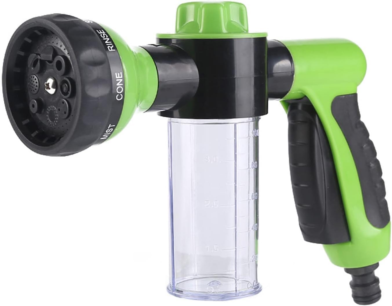 AMJKEJI Garden Hose Spray Nozzle, Hose Spray Gun with 8 Sprayer Patterns, Hose Nozzle with Thumb Control, Anti-Slip Water Spray Gun for Gardening, Pets Bathing, Cars Cleaning (Green)