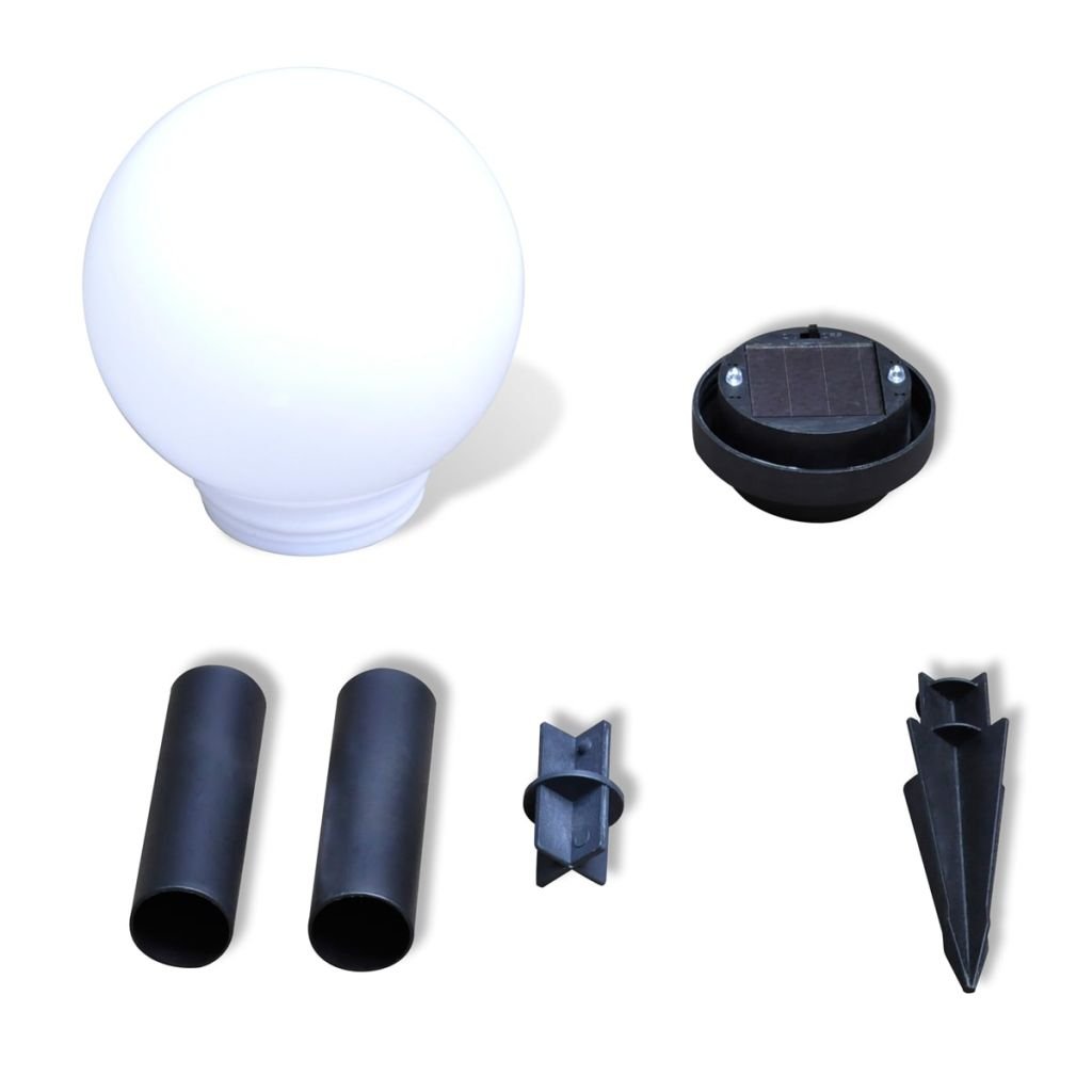 Tidyard 4 pz Lampioni Solari LED Giardino Rotondi 15 cm con Picchetto,Faretti Solari da Giardino,Luci da Esterno Energia Solare