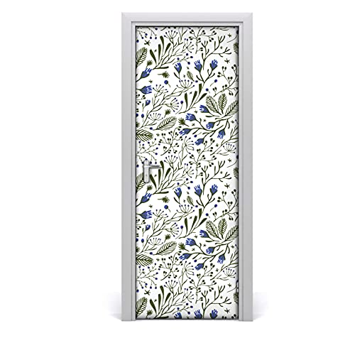 Papier peint sur la porte étiquette fleurs imperméable adhésive