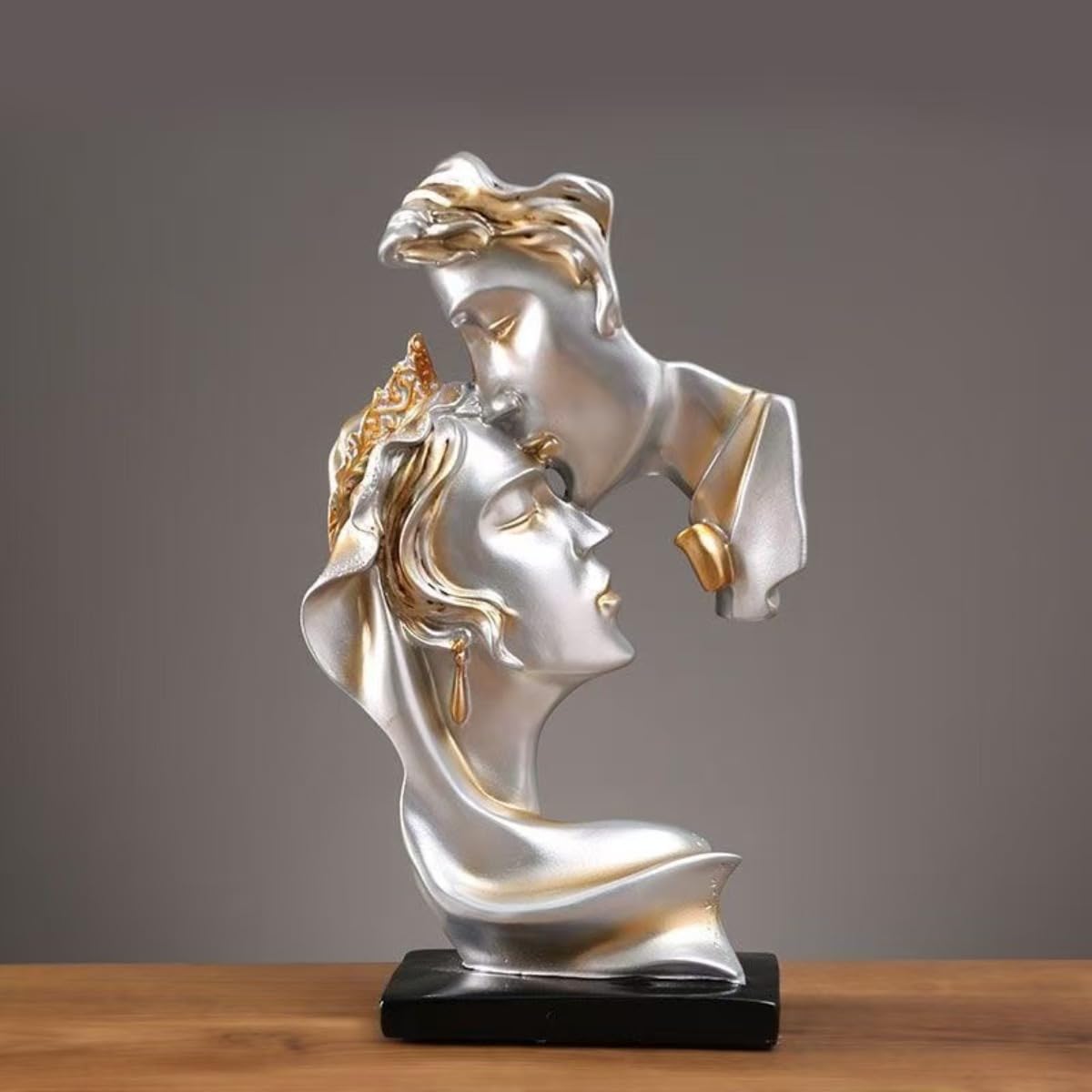 Love Kiss zestaw figurek na biurko – romantyczna dekoracja stołu z żywicy, ozdoba na meble domowe, idealna rocznica, urodziny, Boże Narodzenie, prezent walentynkowy dla par kochających