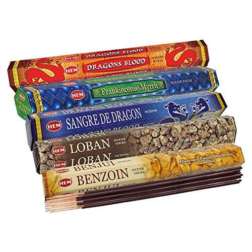 Hem Incense Sticks Variety Pack #3 and Incense Stick Holder Bundle with 5 Popular Based Fragrances
