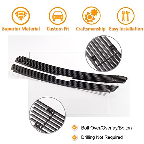 Yhimport 21015717H-WZ Black Powder Coated Grill For 2003-05 Silverado 1500/03-04 2500/03-2006 Avalanche Billet Grille Insert thumb #4