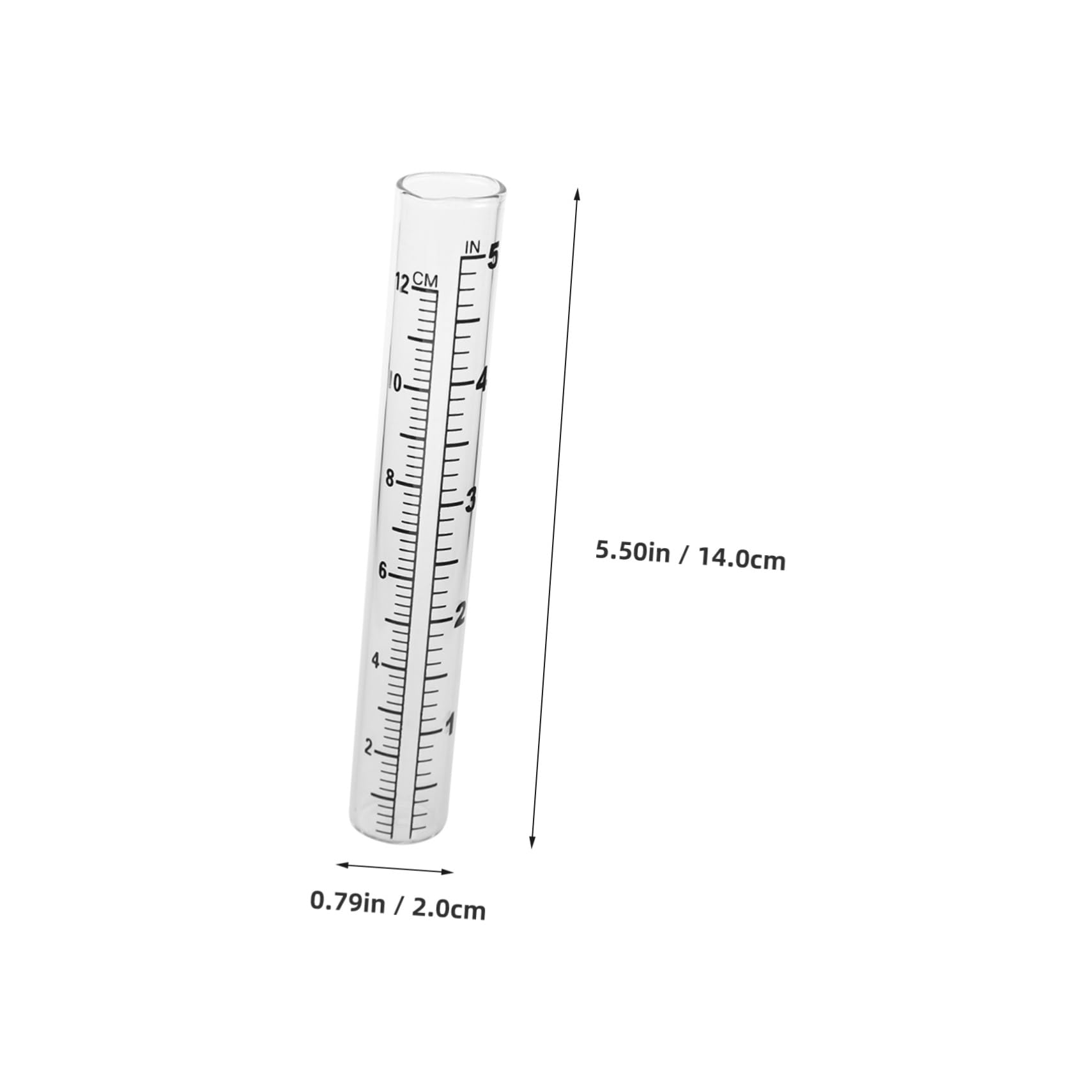VICASKY Garden Rain Gauge Test Tube 12cm Glass Scale Tube for Meteorological Statistics