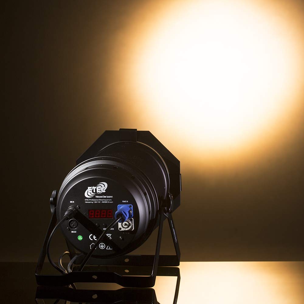 ETEC Professional LED PAR 64 COB 3000K 200W Zoom Scheinwerfer Theater Stufenlinse Spot warmweiß Bühne Kanne Show Event DJ Licht