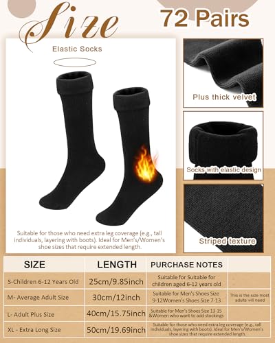72 Pairs Thermal Socks Bulk Thick Winter Socks Unisex One Size for Men Women Homeless Care Package3