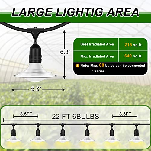 AOBMAXET LED Outdoor Grow Lights with Timer, Greenhouse String Grow