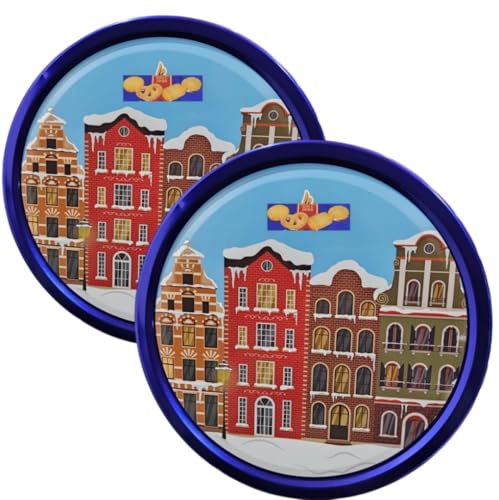 Holiday Butter Cookies Assorted Shapes & Sizes, 1 lb. Decorative holiday Tin /2pack