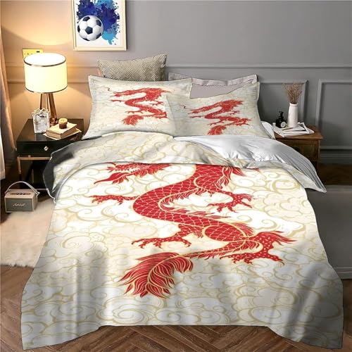 Housse de couette dragon impression 3D de qualité durable 140x200