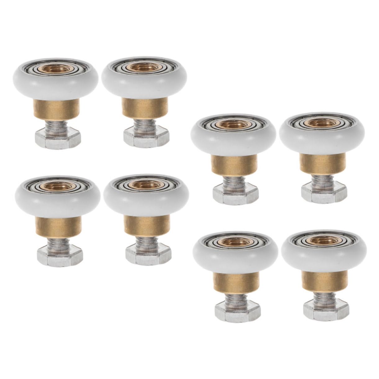 Ruedas para Puerta Corredera de Baño 8 piezas, rodillos de metal plástico para mamparas de ducha