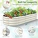 VAMFUTRE Oval Raised Garden Bed, 5 x 2 x 1FT, Galvanized Steel Planter Box with Wave-Shaped Metal Panels Painted for Outdoor Flower,Tree,Herb & Vegetable Garden (White, 60X24X12 inches)