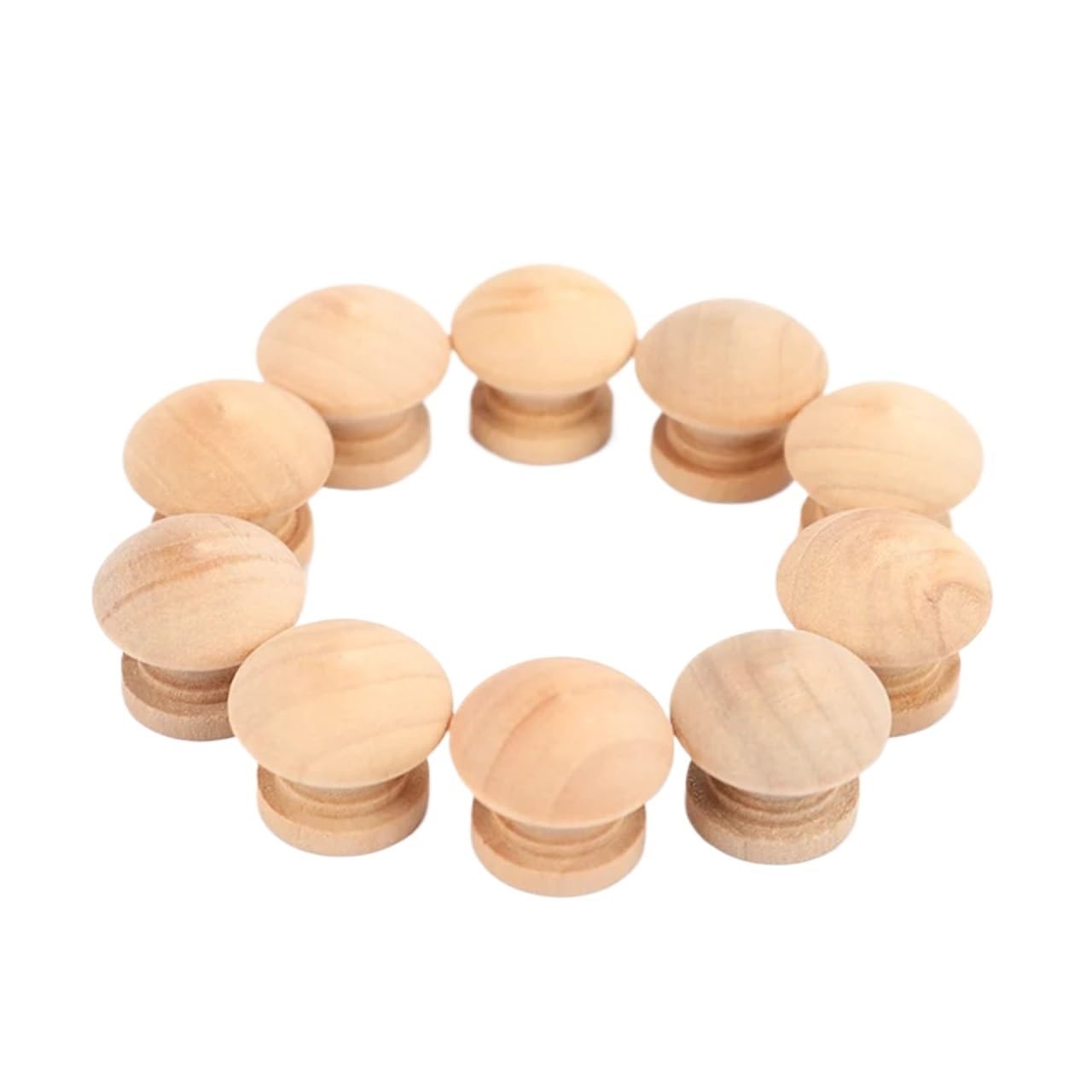 SNGUOQ 10pcs Wood Round Pull Knobs Wooden Cabinet Drawer Handle Wardrobe Door Kitchen Furniture Hardware for Cabinet Drawer Shoes