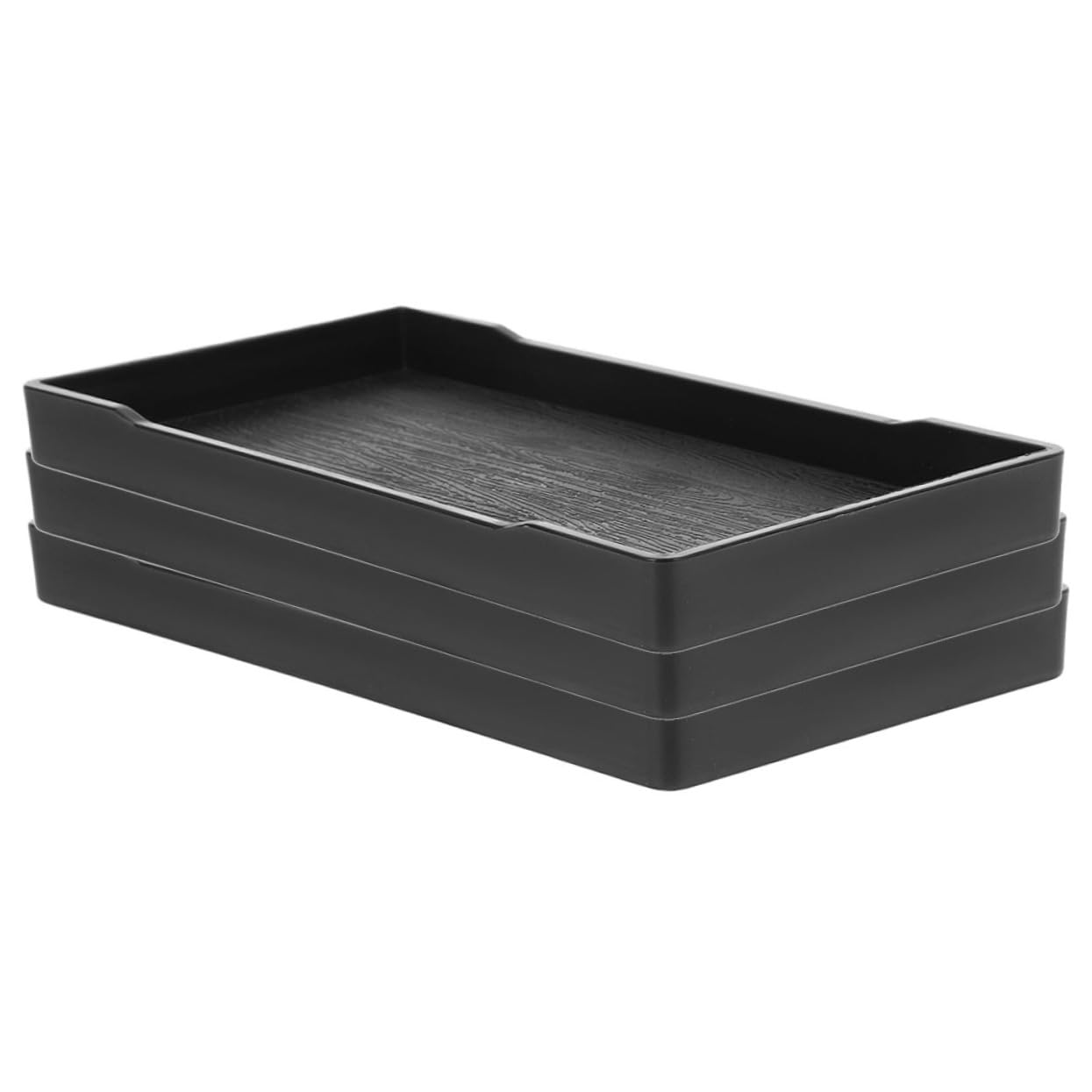 OUNONA 3pc Bathroom Counter Tray Set Decorative Vanity Trays for Makeup Jewelry Toiletries Organizing Rectangular Space-Saving