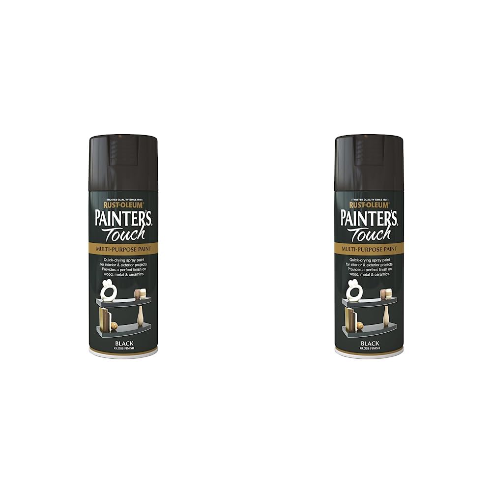 AE0040026E8 400ml Painter's Touch Spray Paint - Gloss Black (Pack of 2)