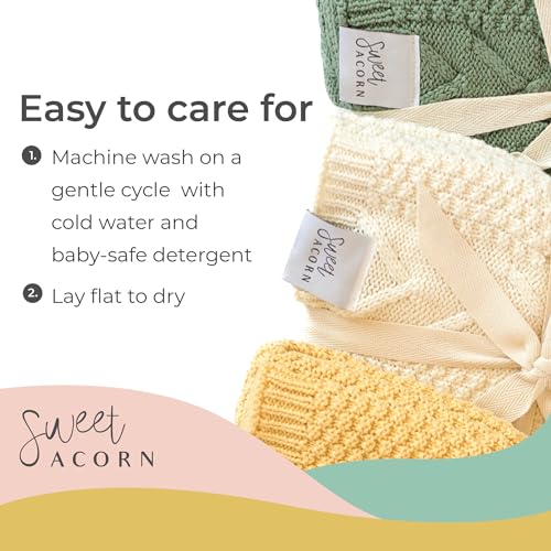 Image of Knit Baby Blanket in Elegant Pattern, Organic Cotton Blankets for Crib or Stroller, Receiving Blankets - Salt White
