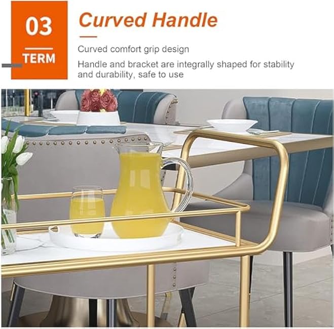 Modern Black and Gold Rolling Cart with Lockable Wheels - 3-Tier Serving Shelf Stylish Storage Solution for Kitchen and Living Room Versatile Beverage Cart.-H2lmeFHK