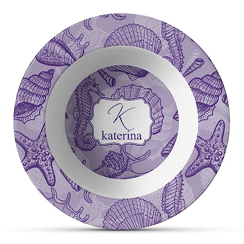 Personalized Sea Shells Plastic Bowl - Microwave Safe - Composite Polymer