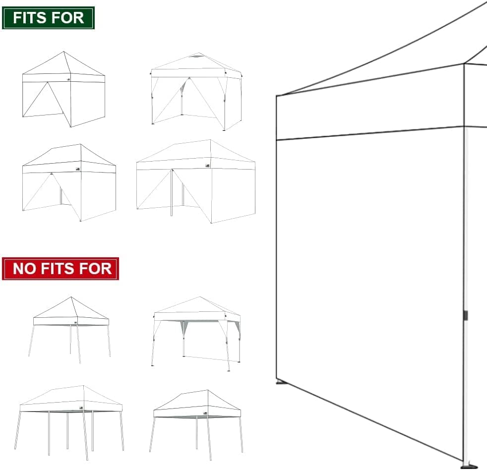 Miniatura 5 de Eurmax Paredes con cremallera completa de Estados Unidos para tienda de campaña desplegable de 8 x 8, solo 4 paredes (verde bosque)