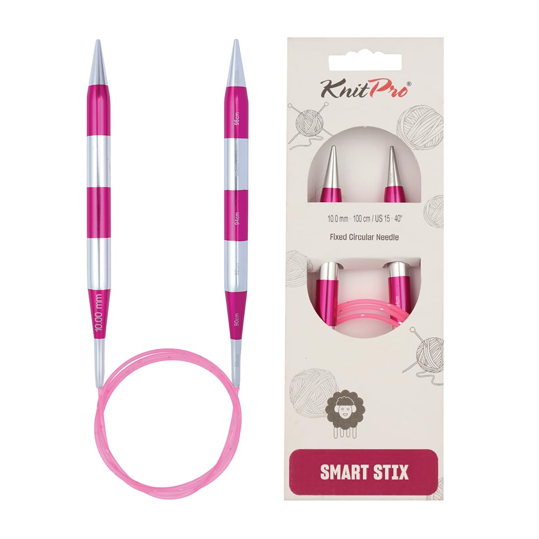 KnitPro Smartstix Fixed Circular Needles 40" (100cm) | 10.00mm