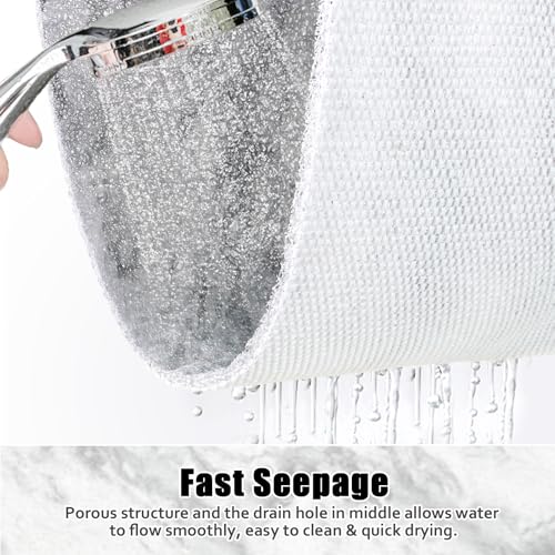 Image of Square Shower Mat Non Slip: 24x24 Inch Shower mats for Inside Shower with Drain Hole in Middle, Super Soft PVC Loofah Massage Shower Floor Mat, Anti Slip Shower Stall Mat, Quick Drying
