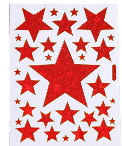 B2SEE Stickers Etoile Rouge Autocollants Etoiles Autocollants Enfants Autocollants paques Stickers Planche 2 Feuilles Autocollants Etoiles Stickers Etoile