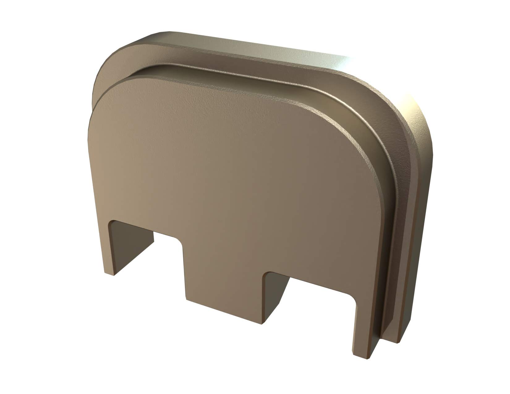 Rowe Tactical Rear Slide Cover Plate for Glock Gen 1-5 - FDE Plain - for Glock G17 G19 G21 G22 G23 G24 G26 G27 G29 G30 G31 G32 G33 G34 G35 G36 G37 G38 G39 G40 G41 G45