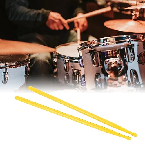 Juego de baquetas de ejercicio con punta de nailon, portátiles, para instrumentos de percusión y práctica para principiantes (amarillo) miniatura 2