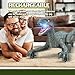J Rootage Remote Control Dinosaur, Realistic Dinosaur Toys for Kids 3-5, 2.4GHZ, Walking,Rechargeable, 3D Eyes, 3 Sound Effects, Demo Function, Jurassic Toys for Christmas, Kids 3+
