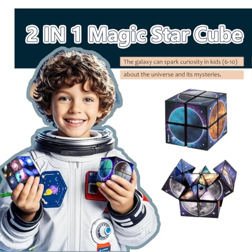Sternenwürfel Zauberwürfel-Set, 3D Galaxie Puzzle Spielzeug für Kinder, Bildungsfördernde Gehirnspiele für Jungen im Alter von 6-12 Jahren, Spaß Geschenk für Kinder