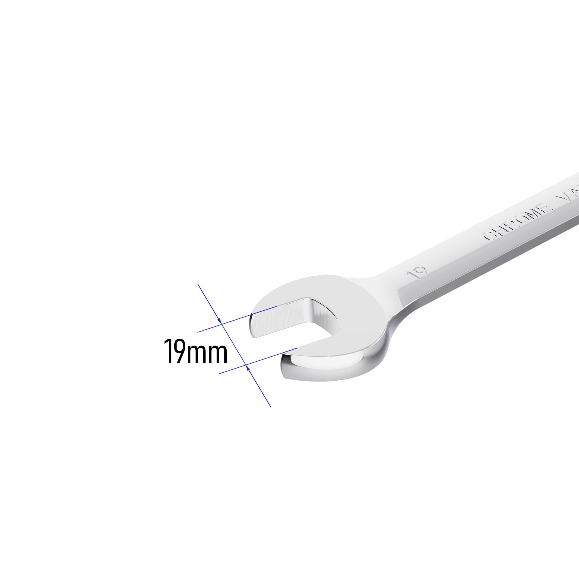 FOCMKEAS 19mm(3/4") Flex-Head Ratcheting Combination Wrench Metric 72 Teeth 12 Point Ratchet Box Ended and Open End Spanner Tools - Image 4