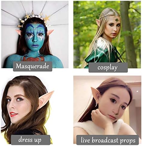 Feezi Pixie Elf Ear, Fairy Ears, Cosplay Halloween Party Live broadcast Props, Anime Party Dress Up Costume, Masquerade Ball Elven Vampire Ears(2 Pair)
