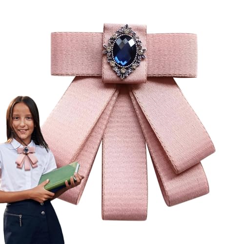 Pajarita para hombre, pajarita de estudiante, pajarita de nudo de estudiante, elegante lazo atado, pajarita de moda para bodas, fiestas, lugares de trabajo, rosa, Refer to description