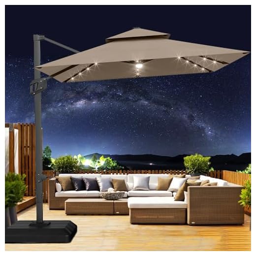 Best cantilever umbrella with tilt GarveeLife Heavy Duty 10' Cantilever Umbrella