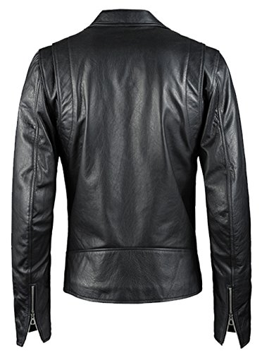 VearFit Ghost Rider Nicolas Cage Hero Black Biker Real Leather Jacket for Men2