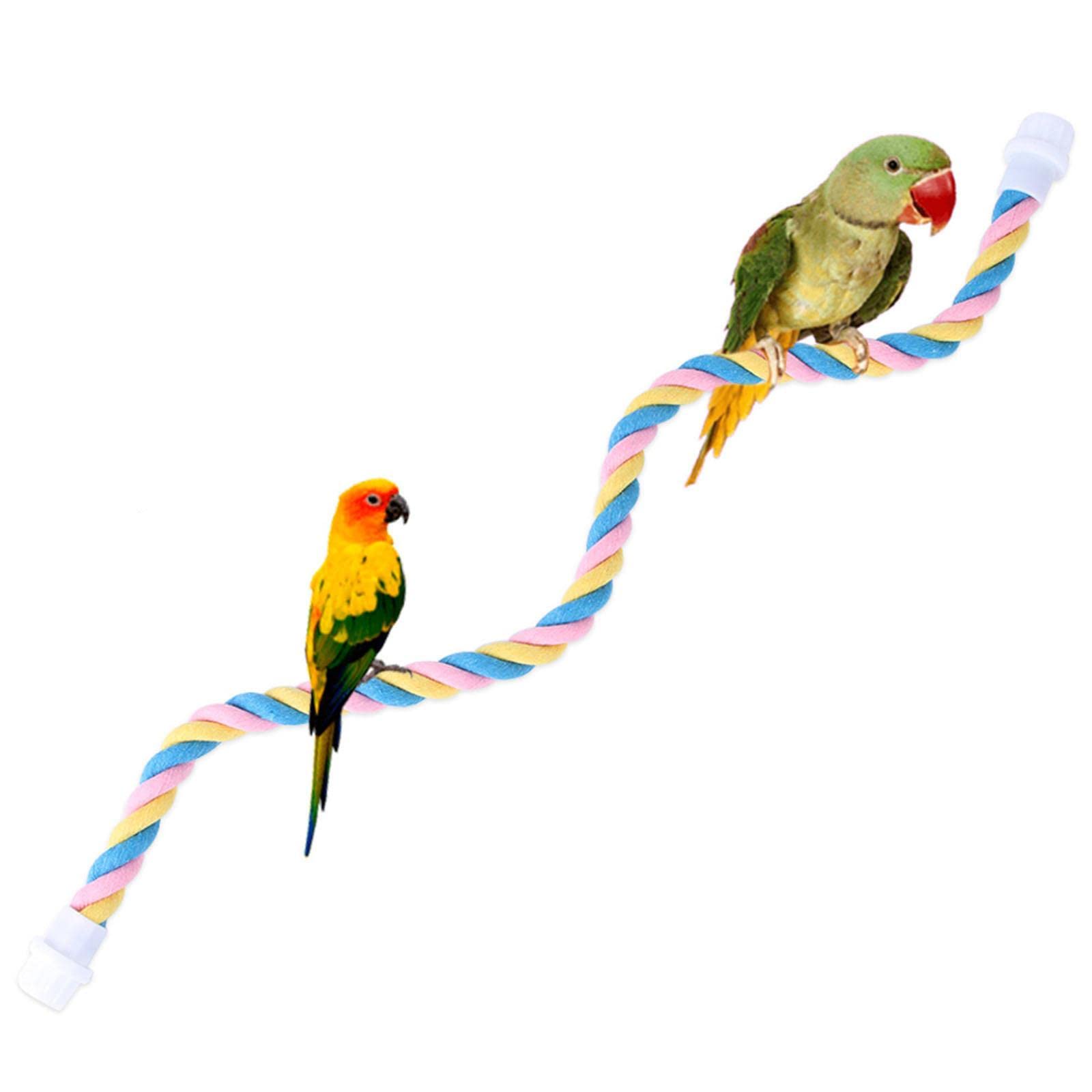Percha de Aves Multicolor, Soporte para Jaula, Cuerda de Escalada para Loros y Periquitos