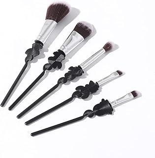Juego de 5 brochas de maquillaje negras, cole...
