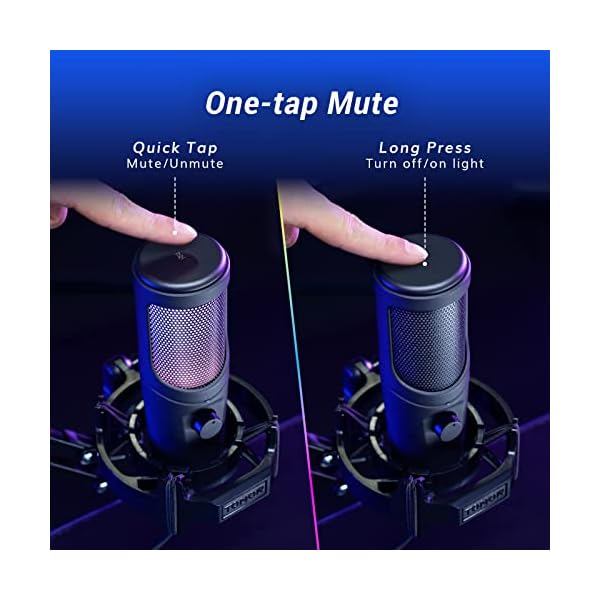 TONOR USB Gaming Microphone Kit for PC, Cardioid Condenser Computer Mic Bundle with RGB, Adjustment Boom Arm Stand for Podcast Streaming Recording Studio Singing Discord YouTube PS4/5 Gamer TC40 RGB - Image 5