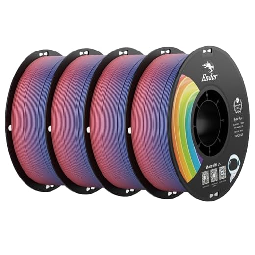 Creality PLA+ Filament 1.75mm Rainbow 4KG, 3D Printer Filament 4 Pack 1kg Cardboard Spool, Strong Toughness, No-Tangling, Accuracy +/-0.02mm, Multi-Color 3D Printing Filament for Most FDM Printers