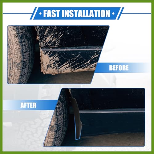 Image of Mud Flaps Kit Compatible for Nissan Frontier 2005-2023, Quality Plastic Black Front and Rear Splash Guards Replace Parts Vehicle Components