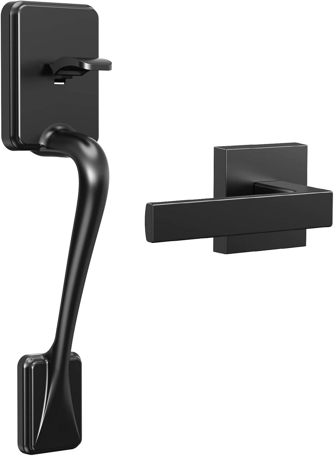 Hornbill Front Door Handle, Single Cylinder Lower Exterior Door Handle