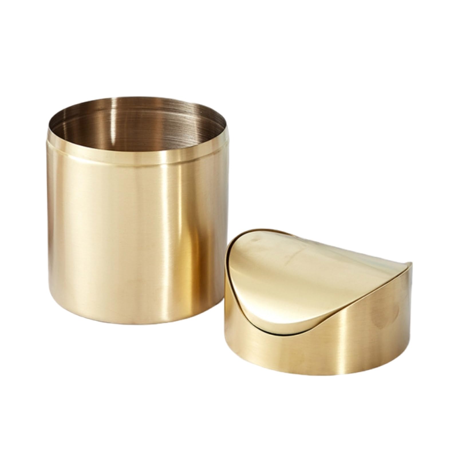 Elnwnnkc Miniature Trash Can 1.50L Stainless Steel with Swing Lid for Efficient Waste Management Home Kitchen Waste Bin